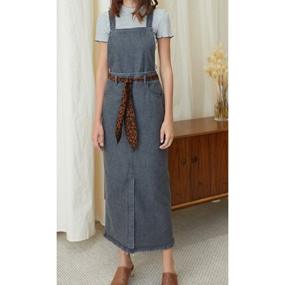 Nanushka Denim Convertible Dungaree Overall Bib Dress Skirt Women's Small 4/6